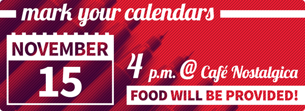 The General Assembly will be held on November 15, 4pm, at Café Nostalgica