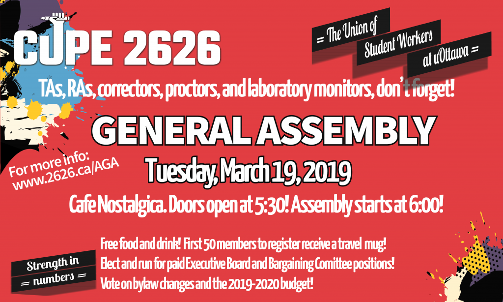 SCFPCUPE 2626 Annual General Assembly 2019 English Postcard Flyer